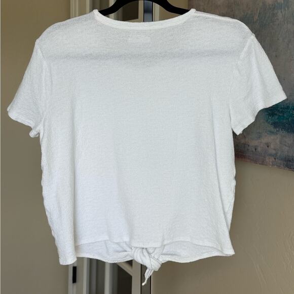 Madewell Texture & Thread Modern Tie Front Top Bright Ivory Women’s Medium - Picture 7 of 7